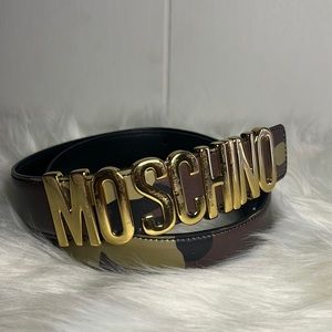 Moschino Camo Logo Belt